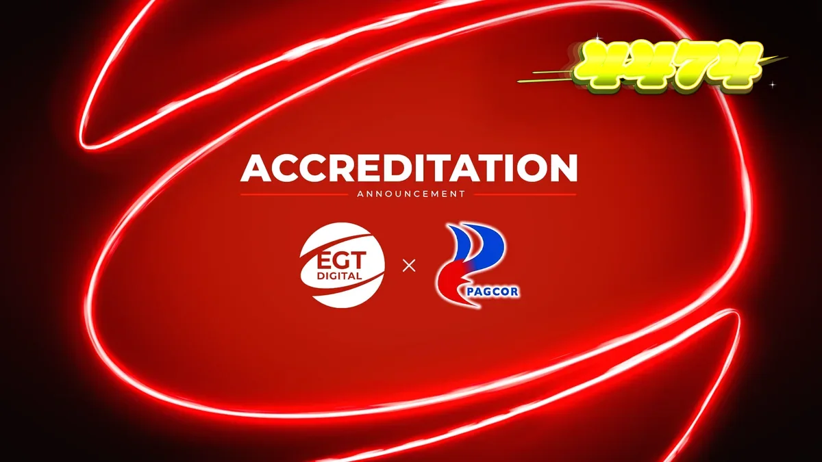 Logotipo da EGT Digital em um ambiente de cassino moderno e tecnológico